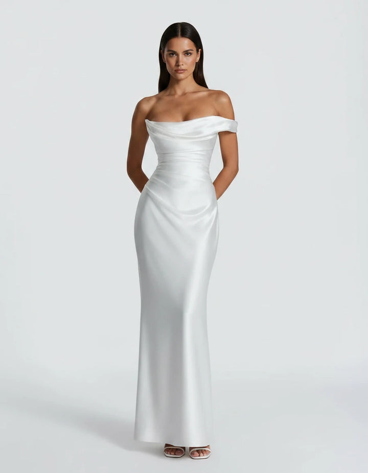 Amarante · The Draped One-Shoulder Satin Gown