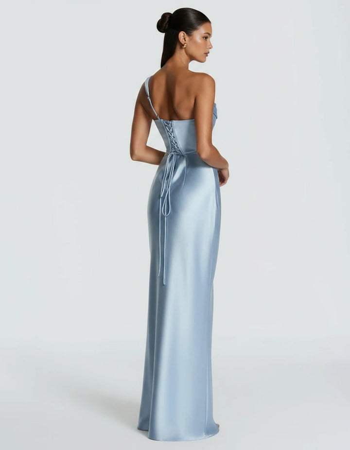 Amarante · The Draped One-Shoulder Satin Gown