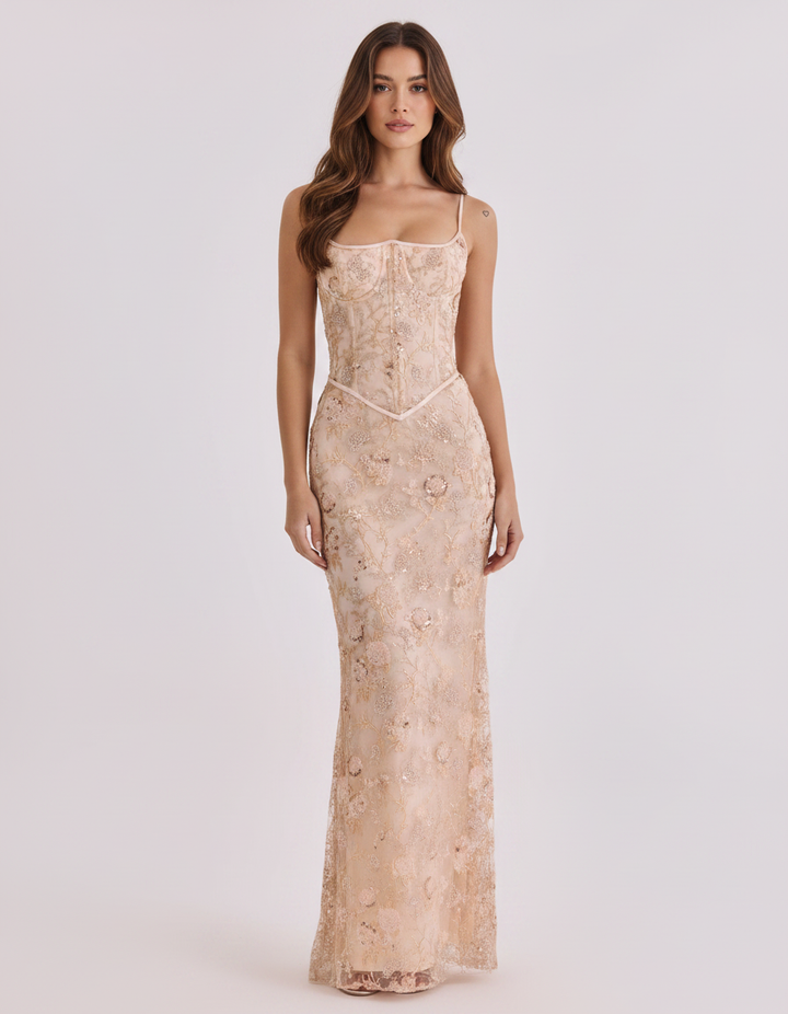 Ariella – Bloemen Pailletten Zeemeermin Jurk