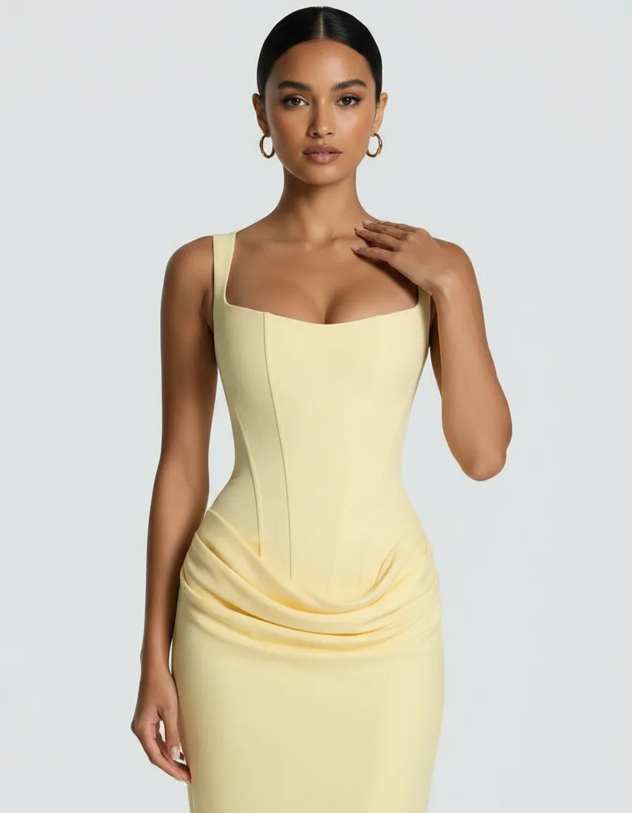 Capi Pastel Capri Pastel Muse Gown — Yellow | Inaya Paris