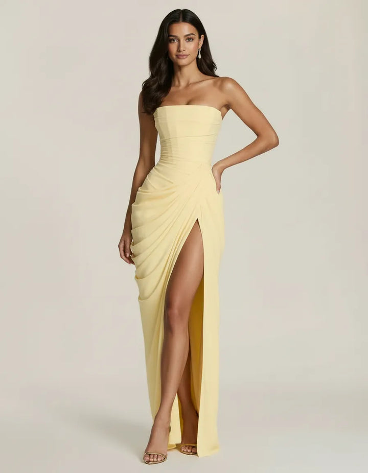 Le Dhalia — Robe de soirée drapée sans bretelles