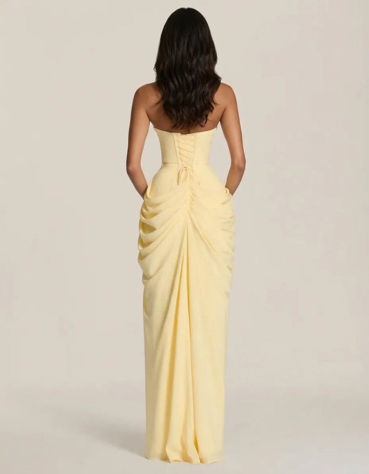 Le Dhalia — Robe de soirée drapée sans bretelles