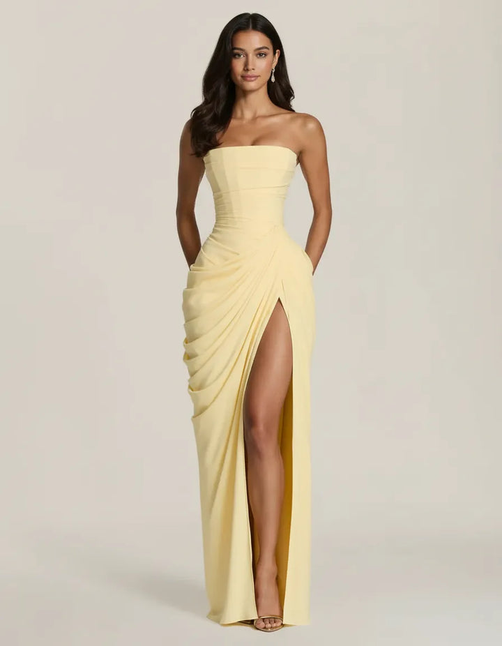 Le Dhalia — Robe de soirée drapée sans bretelles