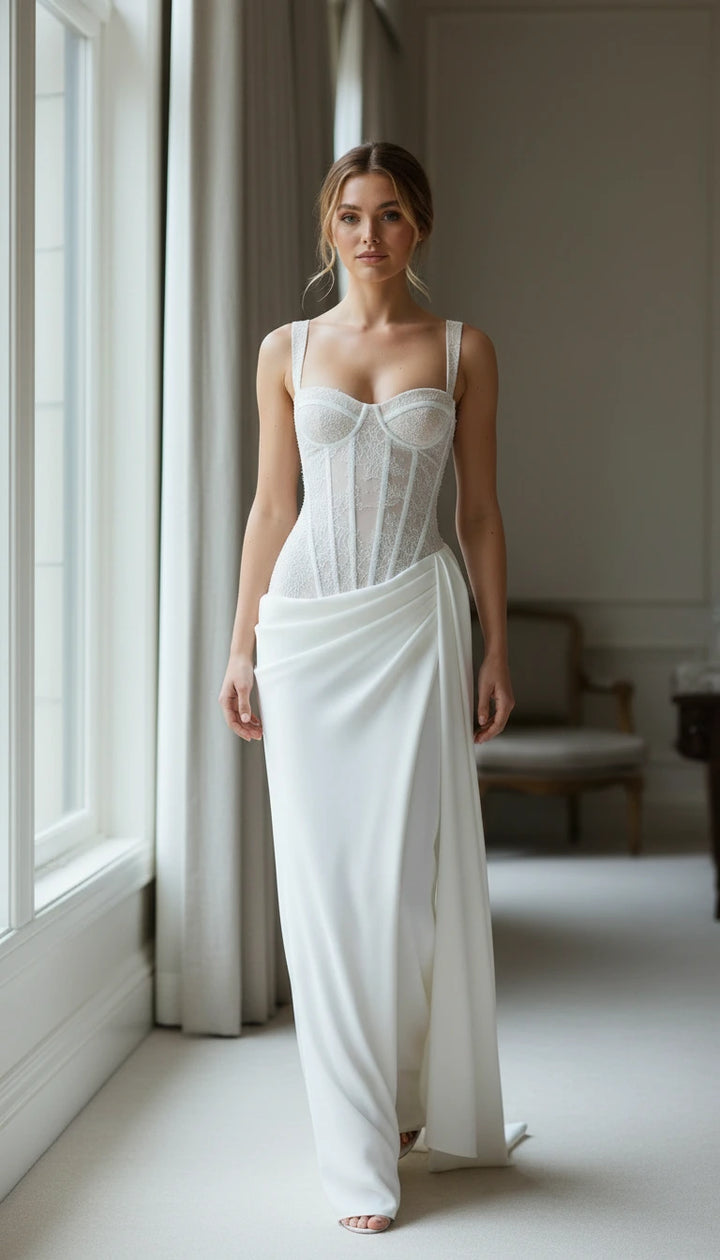 Héloïse — Das Spitzenkorsett-Maxikleid