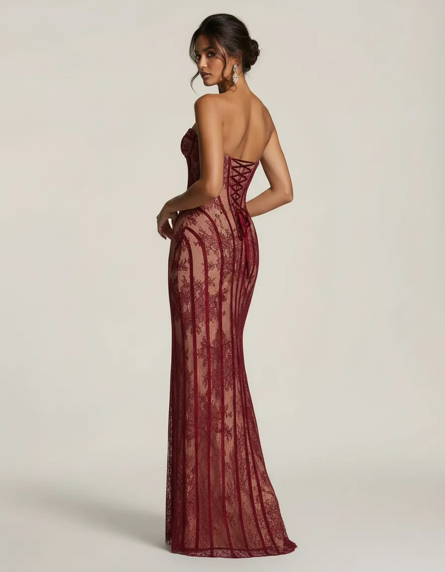 Ismeria - Sculpted Lace Gown