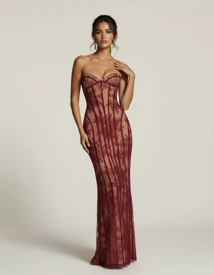 Ismeria - Sculpted Lace Gown