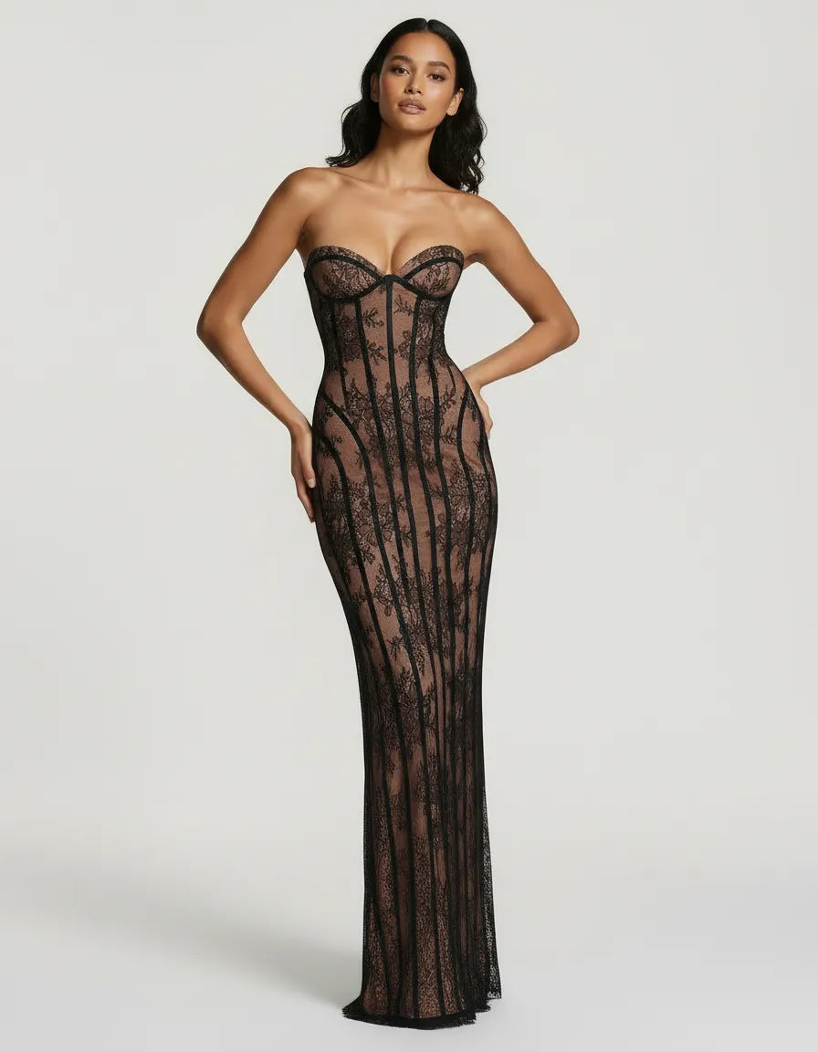 Ismeria - Sculpted Lace Gown