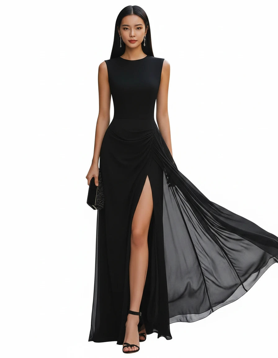 Noéline · The Chiffon High-Slit Evening Gown