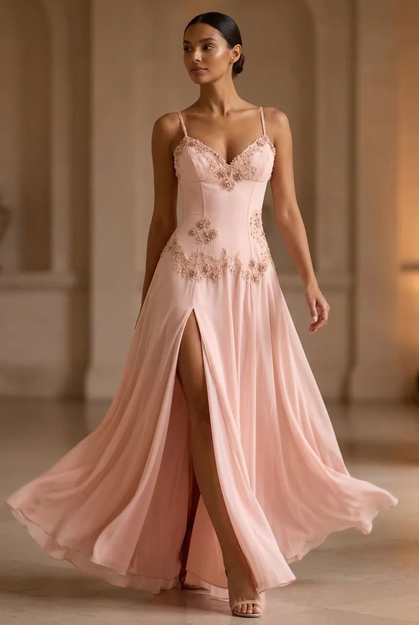 Calixte — Das handbestickte Abendkleid in Blush